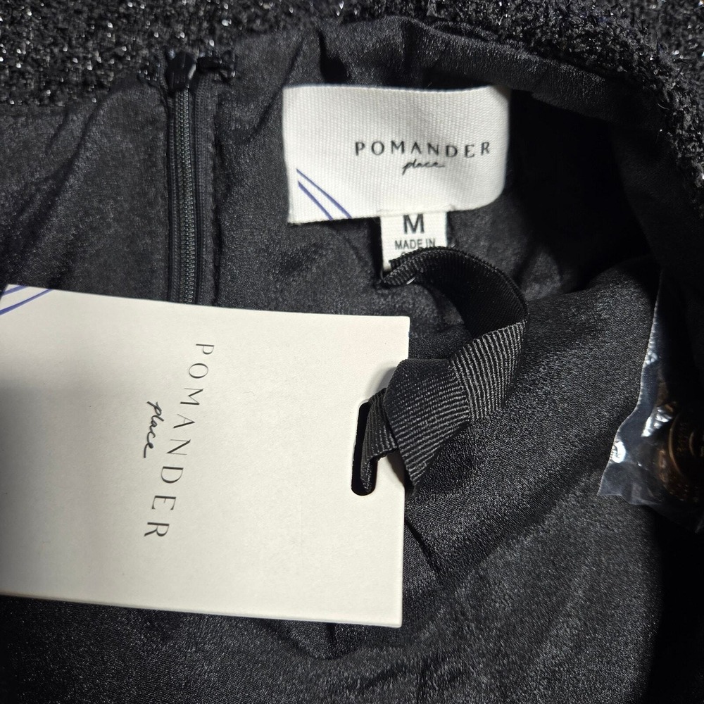 Tuckernuck Pomander Place Medium Laurelle Tweed Midi Skirt NWT Black Shimmer - Picture 8 of 11